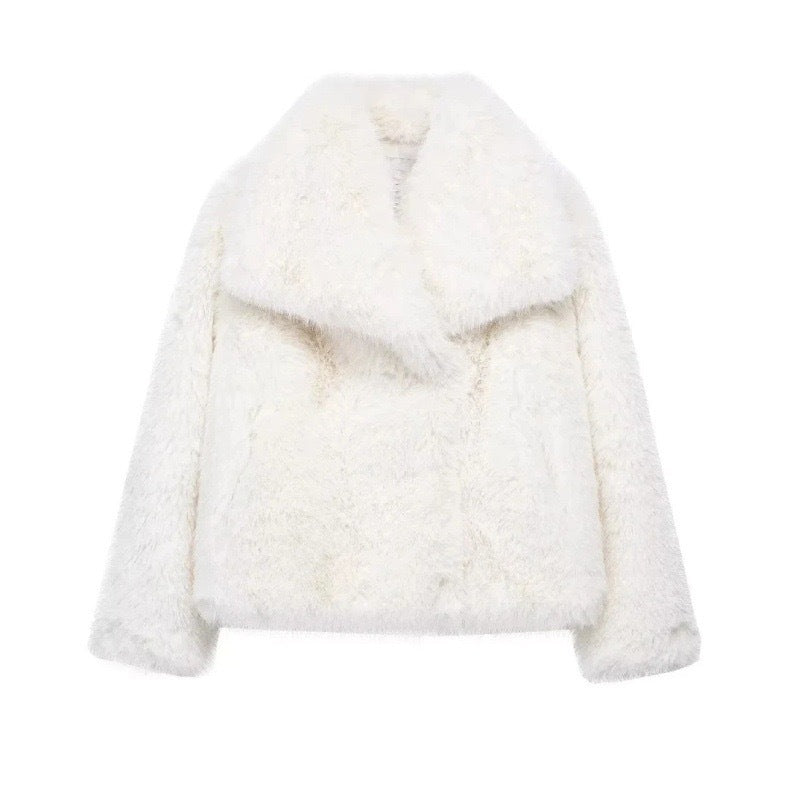 Women's Trendy Fur Faux Large Lapel Fox Coats