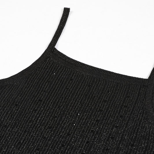 Women's Quality Knitted Dress Rhinestone Wool Woven Dresses