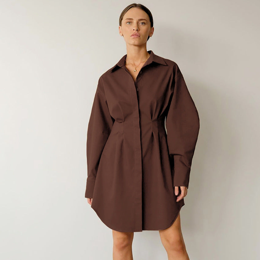 Women's Dress Waist A- Line High Pure Dresses