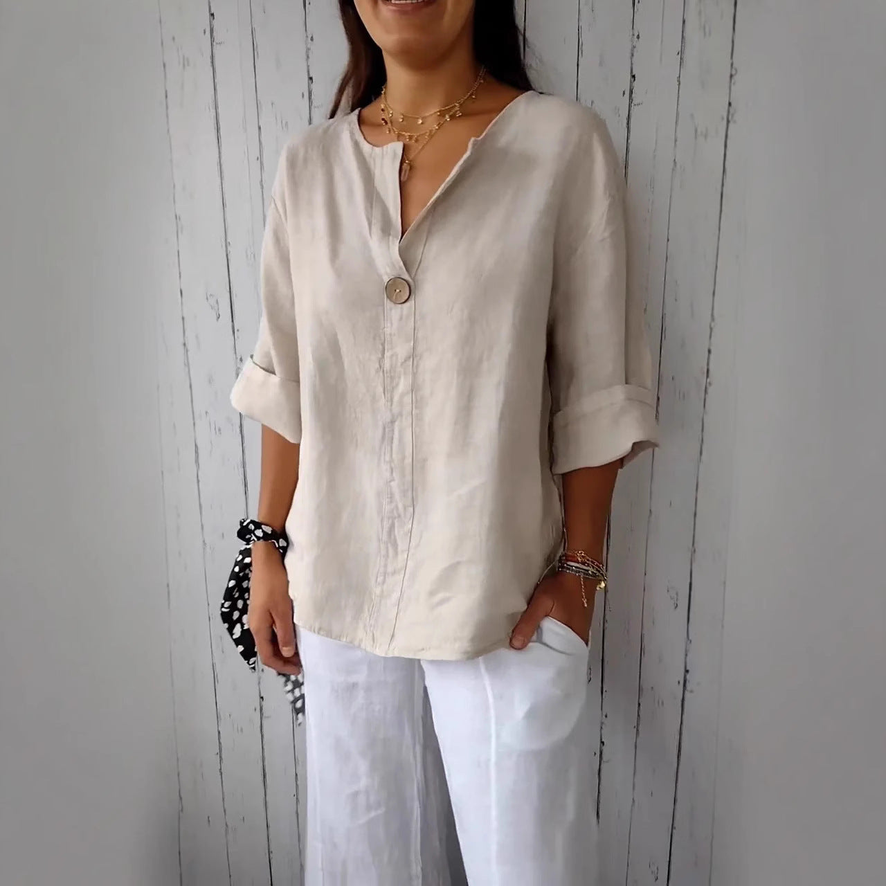 Women's Summer Loose T-shirt Comfort Casual Cotton Blouses