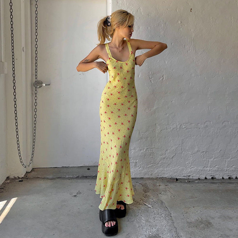 Women's Floral Dress With Soft Comfortable Suspenders Sexy Casual Holiday Dresses