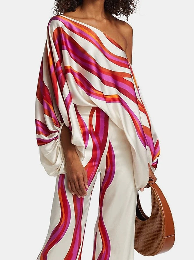 Women's Summer Slimming Casual Graceful Two Pieces Suits