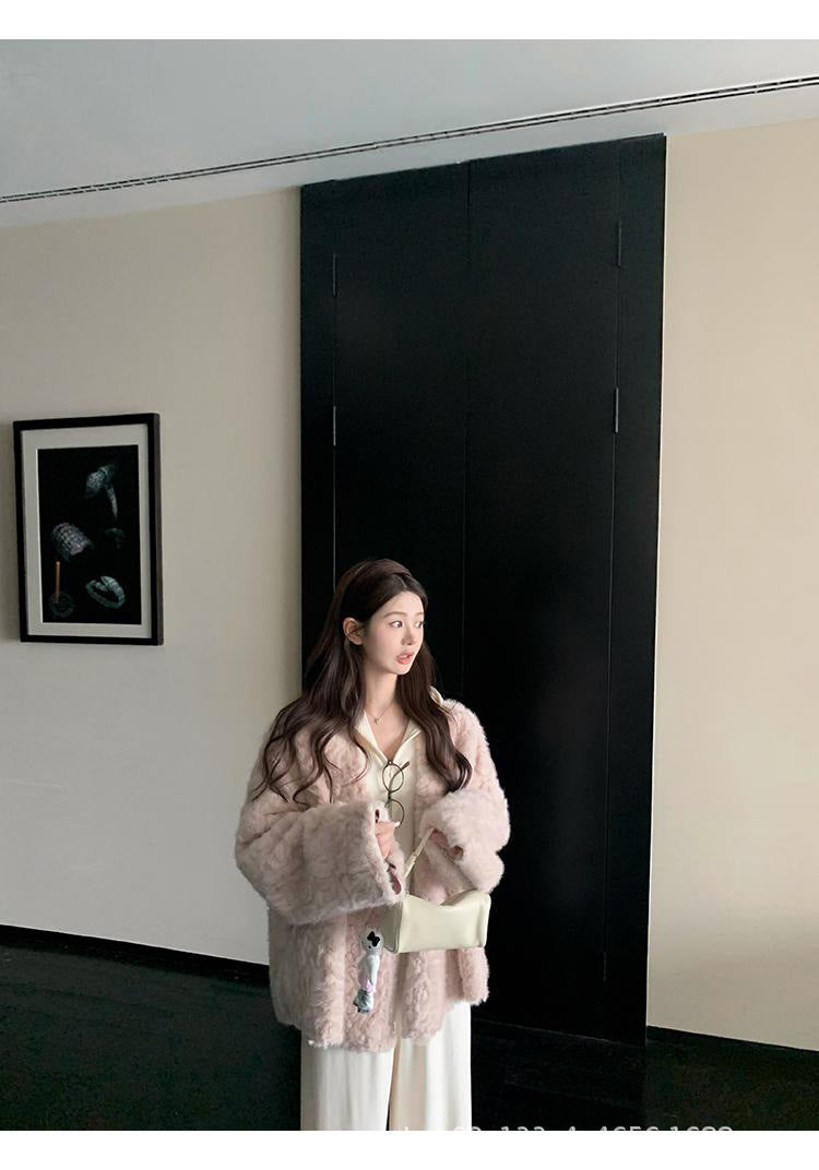 Imitation Flower Fox Mink Atmosphere Sense Dyed Coats