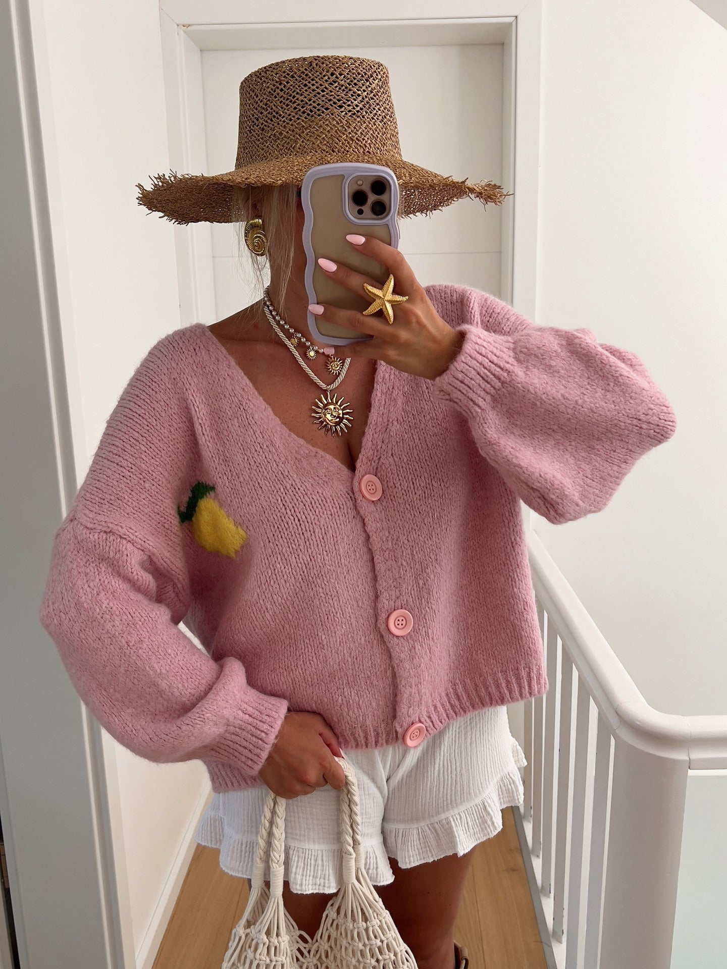 Net Small Batch Long Sleeve Personality Ladies Sweaters