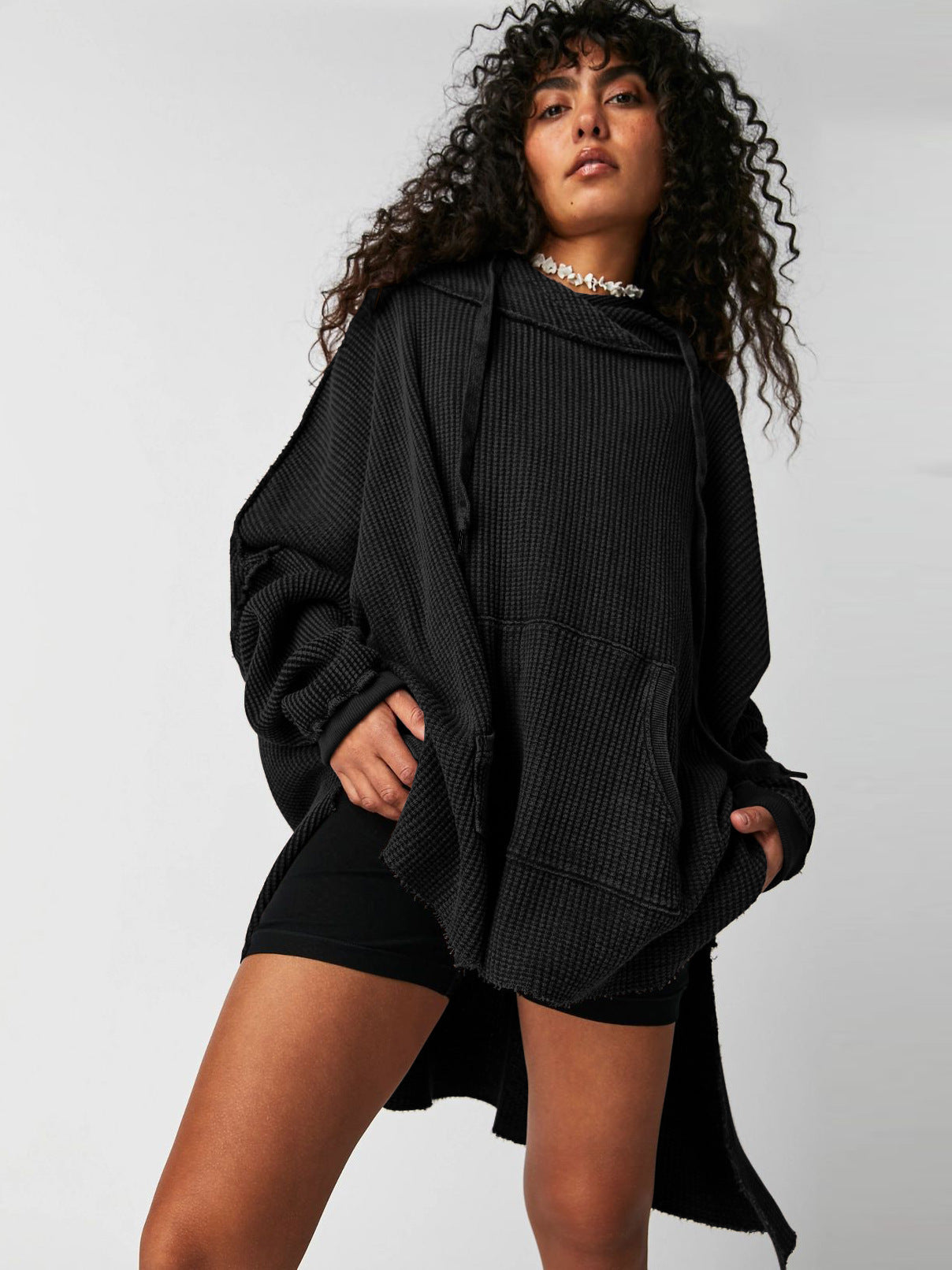 Women's Autumn Loose Trendy Solid Color Hoodie Coats