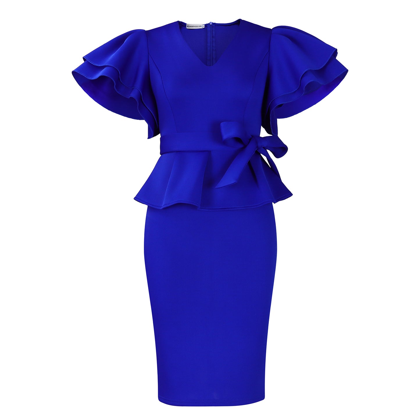 Women's Elegant Ruffles Slim Dress Ladies Formal Dresses