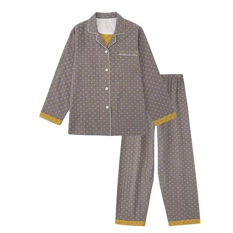Women's & Men's & Yarn Woven Seam Pajamas Blouses