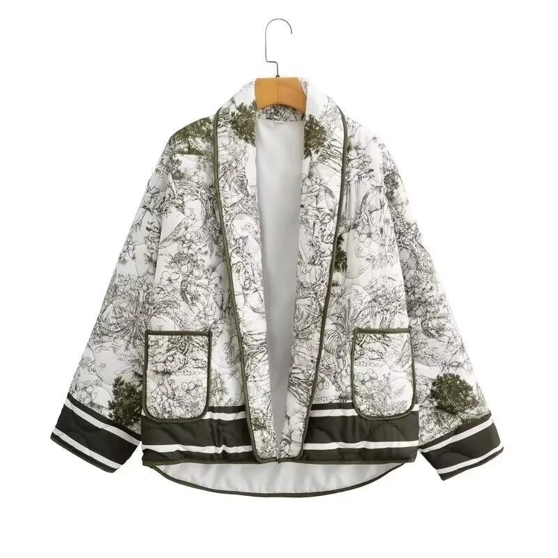 Women's Durable Charming Printing Cotton Fashionable Jackets
