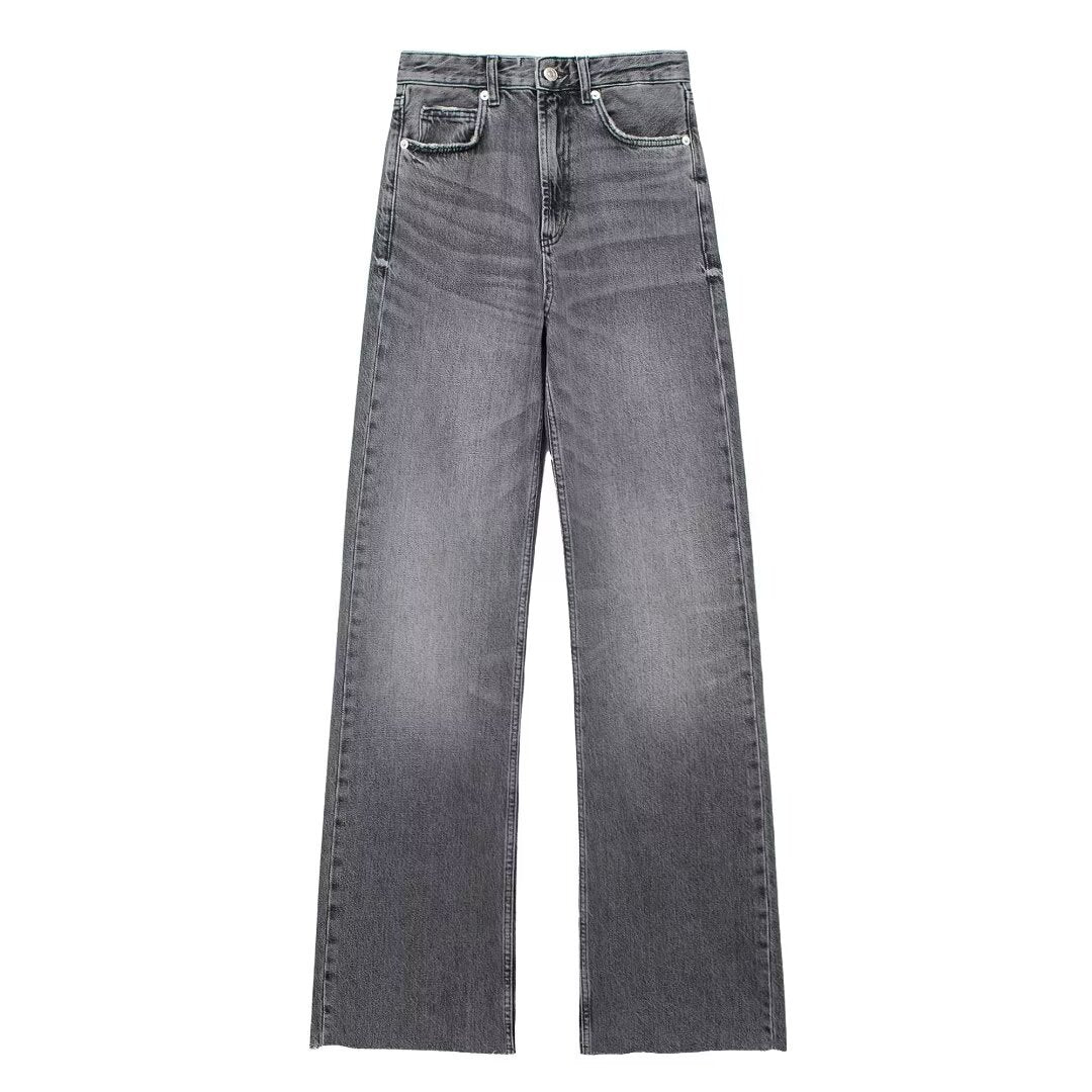 Women's Retro Easy Matching High Waist Wide Leg Jeans