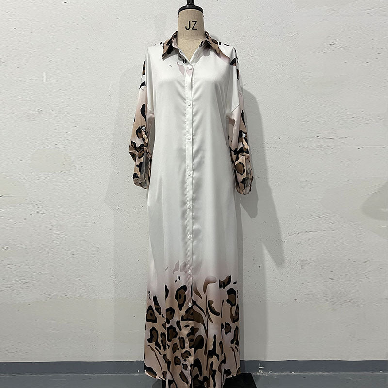 Women's Long-sleeved High Waist Temperament Retro Robe Dresses