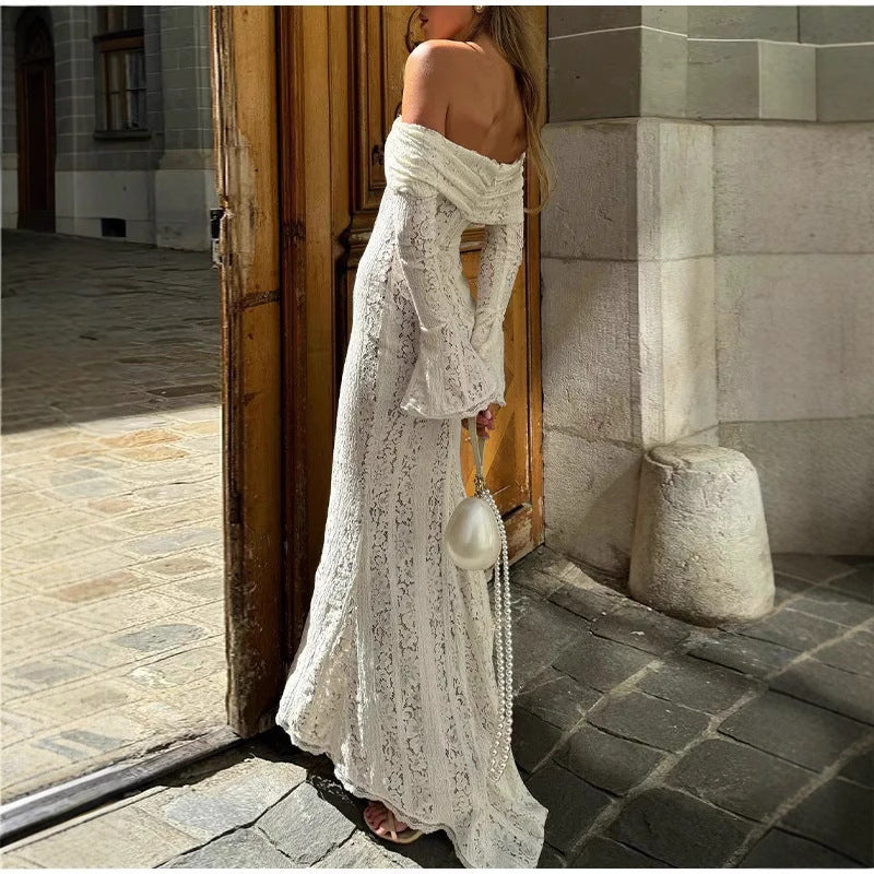 Fashion Sexy Lace Long Dress Bell Dresses