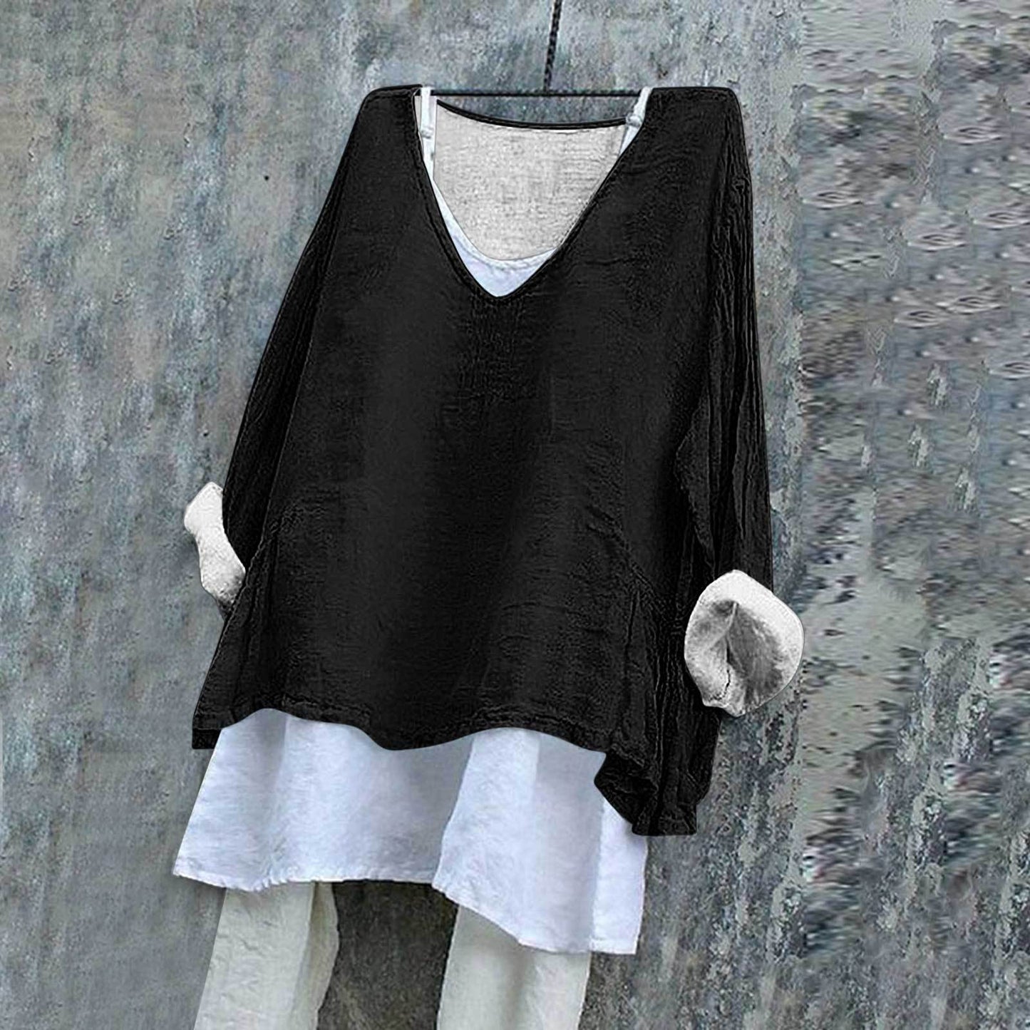 Fashion Loose Digital Printing Long Sleeve Blouses