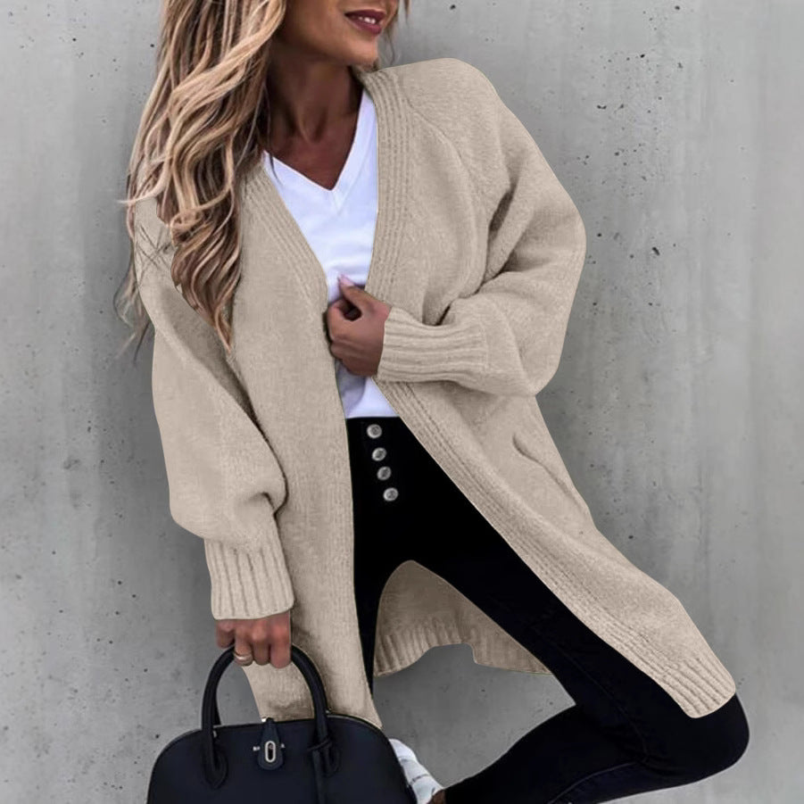 Women's Knitted Idle Style Loose Mid-length Large Cardigans