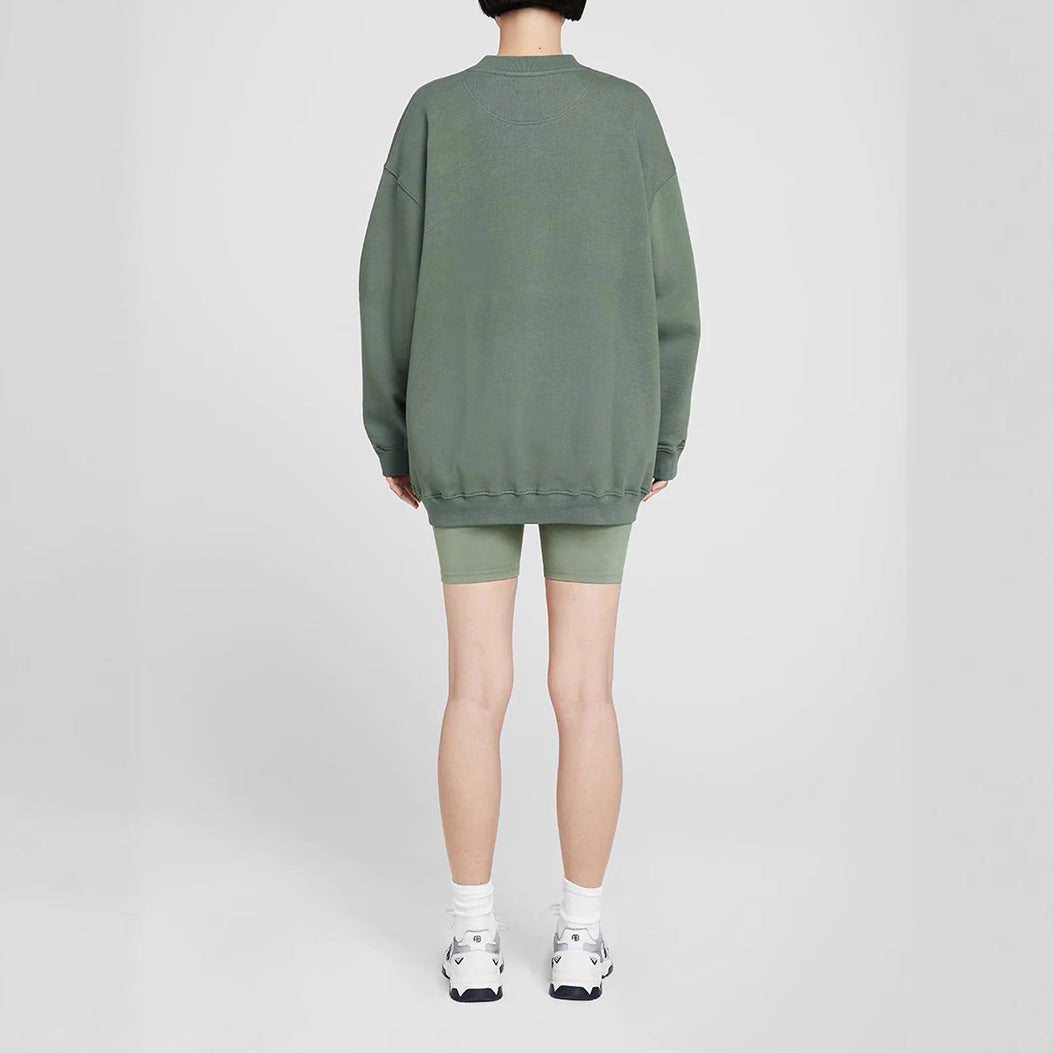 Autumn North American Niche Classic Letter Embroidery Round Neck Sweaters