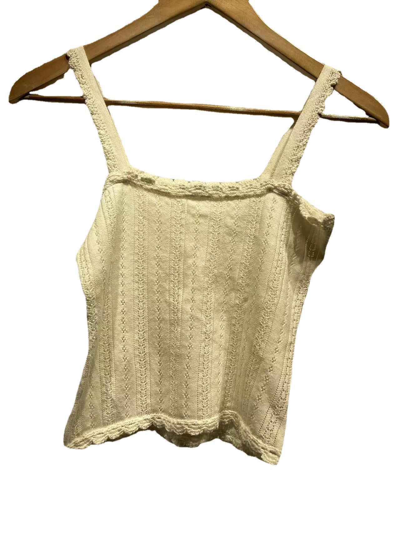 Women's French Gentle Retro Hook Flower Knitted Camisole Vests