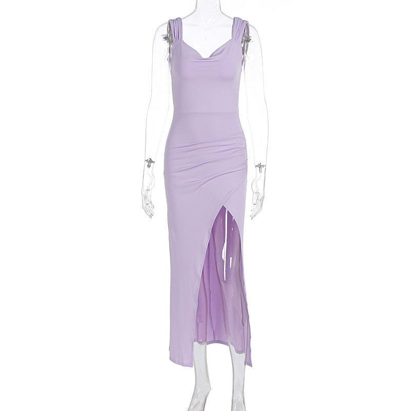 Women's Elegance Sleeveless Backless Slingback Slim Fit Dresses