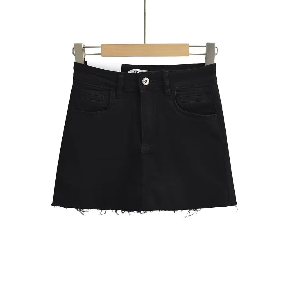 Women's Retro Denim Summer High Waist Stretch Skirts