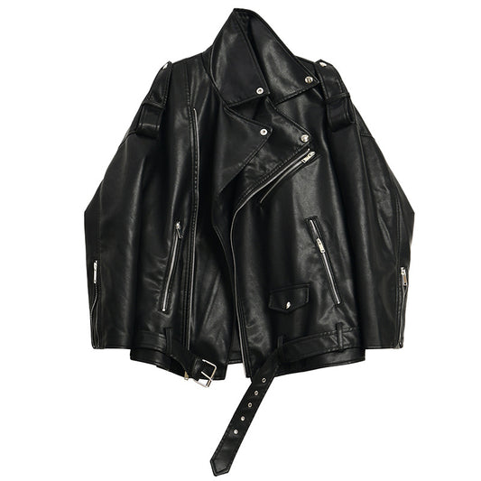 Women's Leather For Spring Loose Motorcycle Handsome Jackets