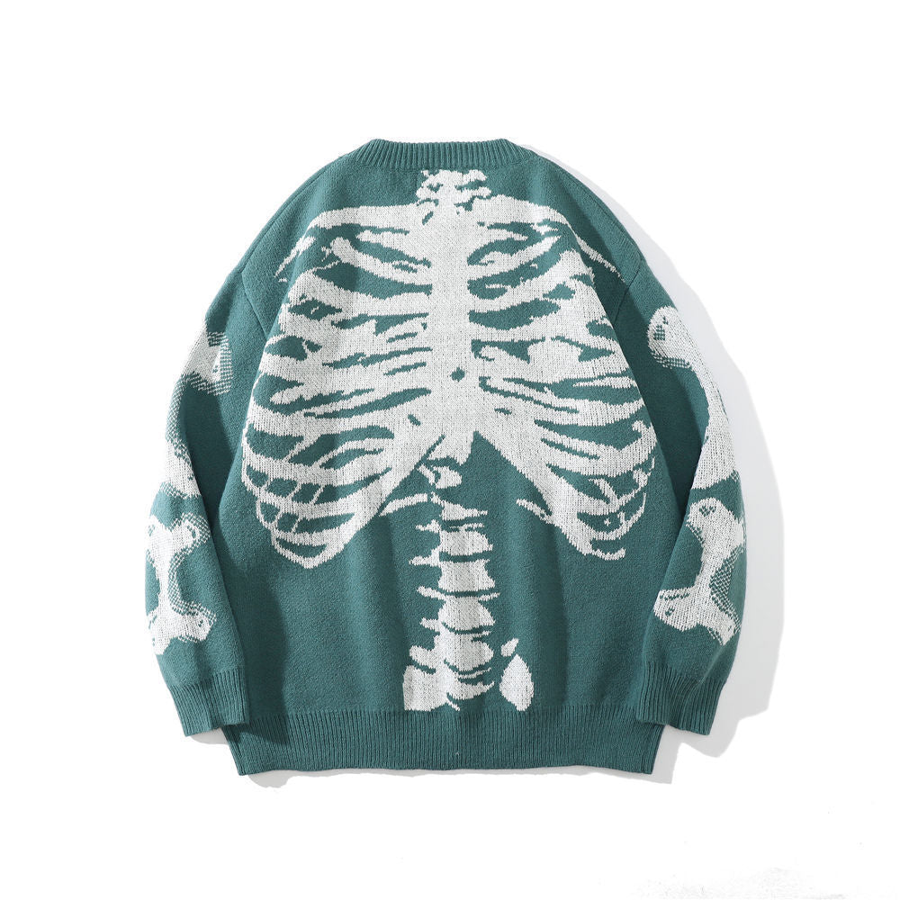 Style Skeleton Street Tide Loose Round Knitwear
