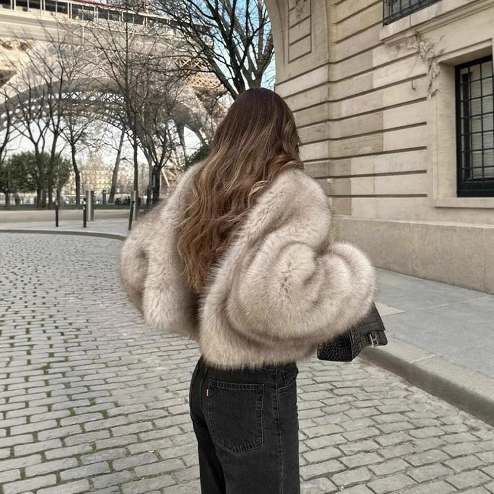Faux Fur Soft Collar Wide Cuff Coats