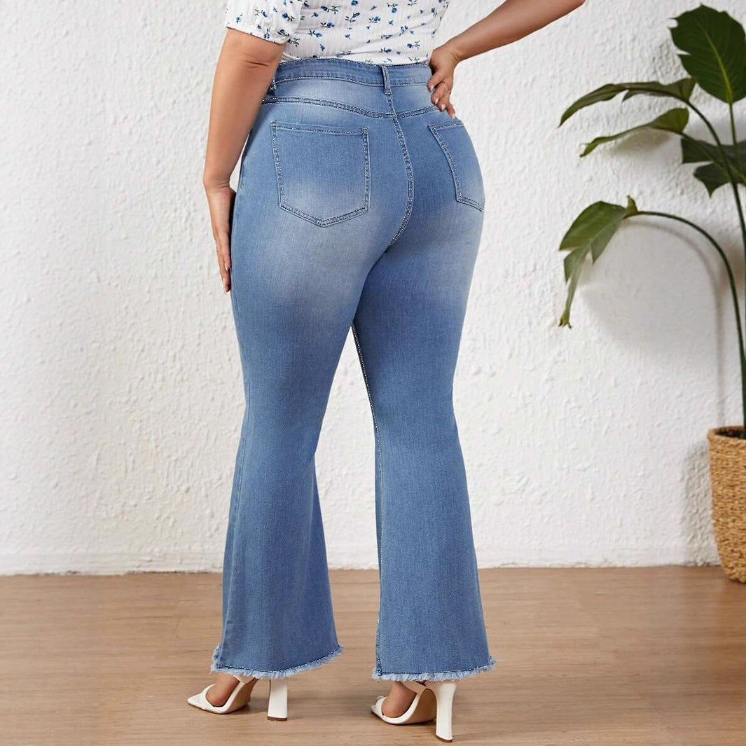 Women's Retro Stretch For Loose Versatile Burr Jeans