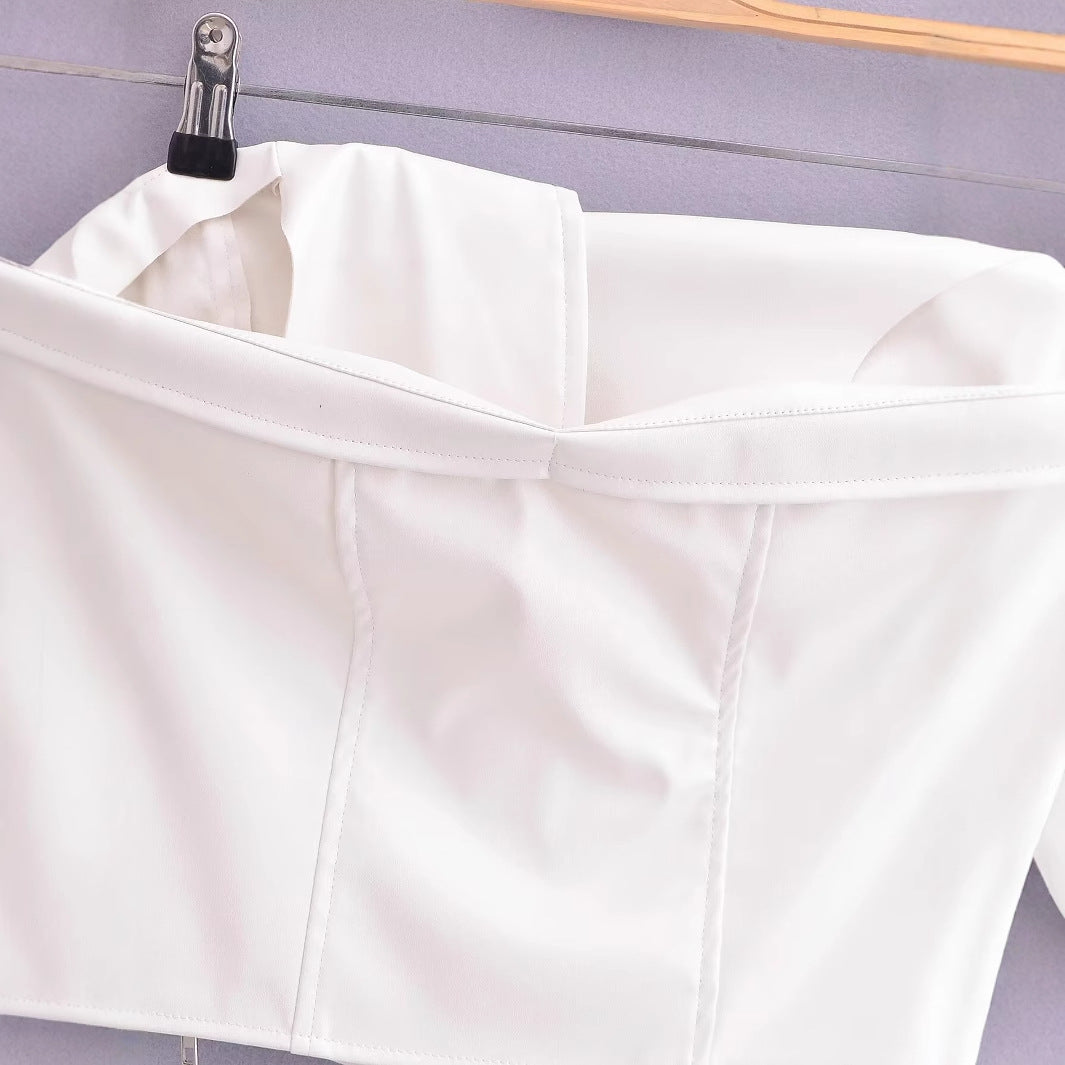 Street Hot Fashionmonger Personalized Punk Leather Tops