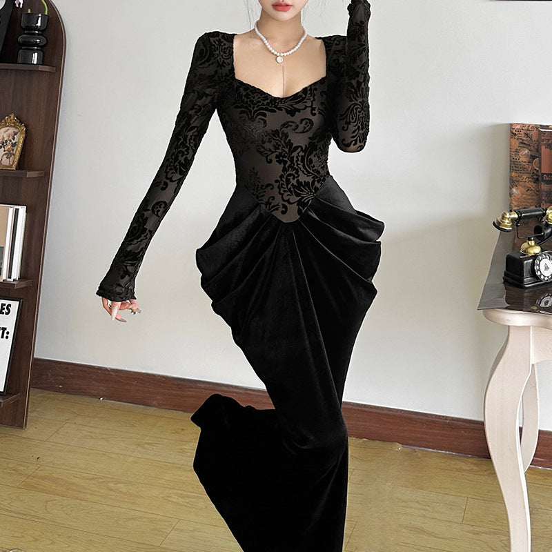 Women's Solid Color Slim High Waist Street Dresses