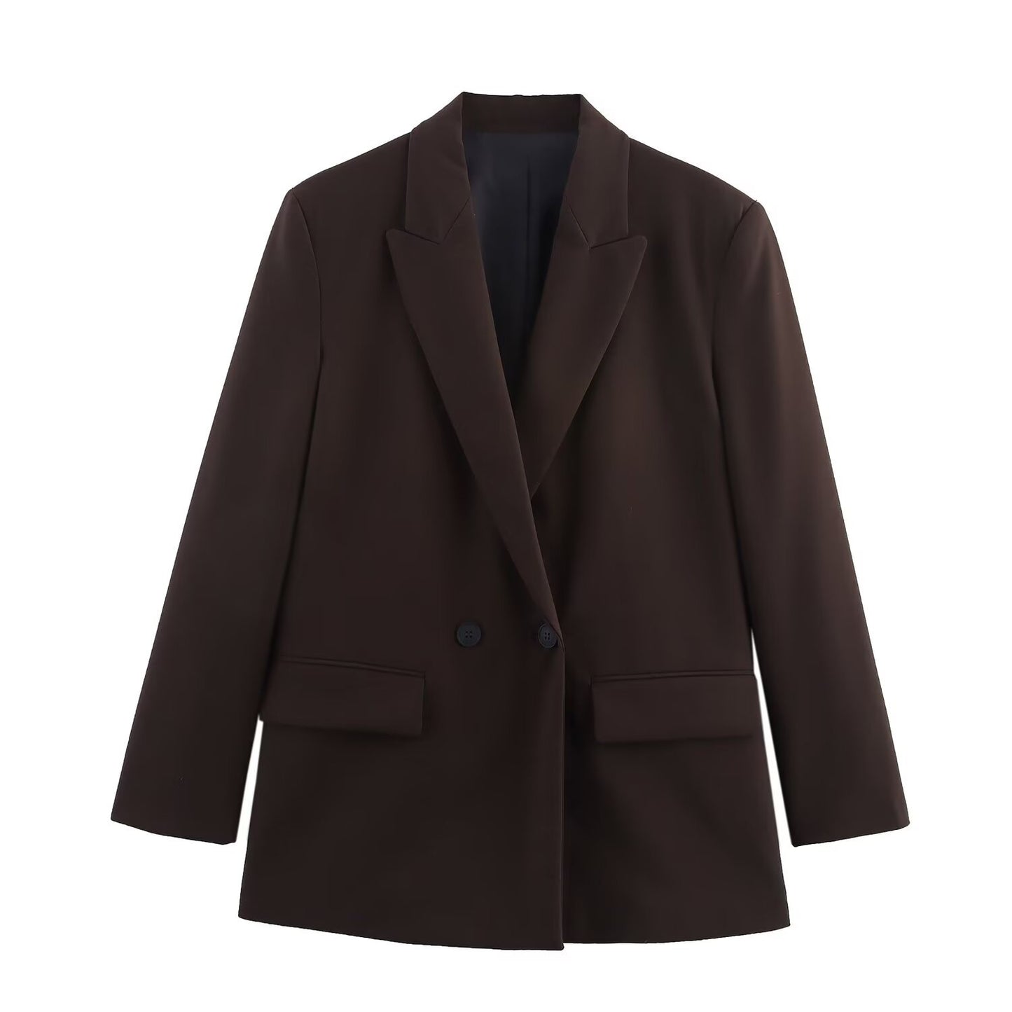Women's Attractive Double Breasted Solid Color Blazers