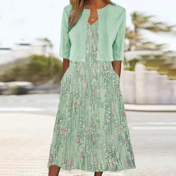 Women's Mature Elegant Long Two-piece Set Dress Dresses