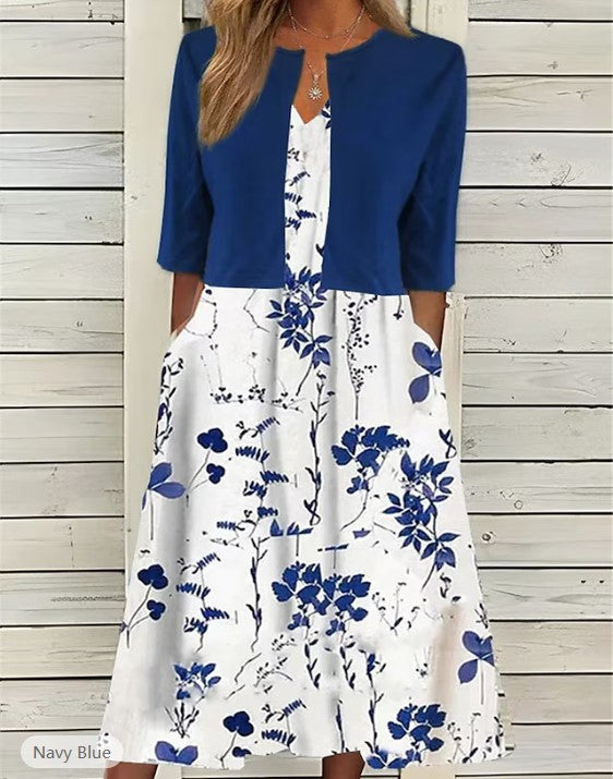 Women's Mature Elegant Long Two-piece Set Dress Dresses