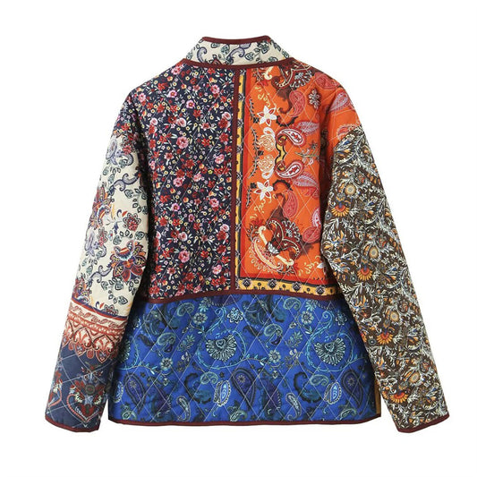 Women's Winter Vintage Printed Casual Loose Cotton Coats