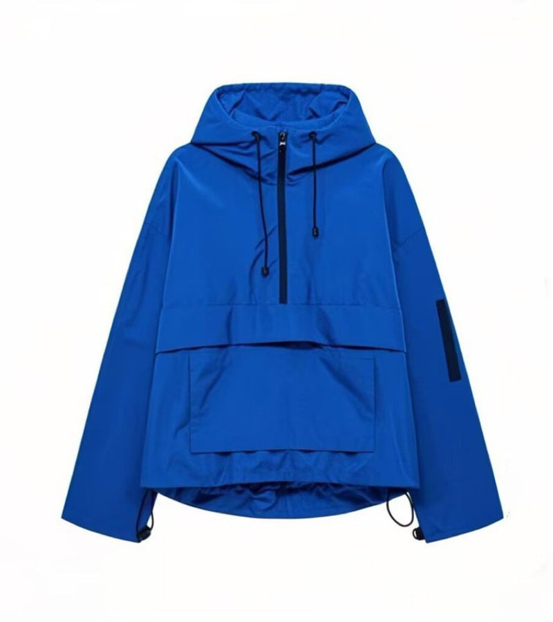 Women's Fashion Solid Color Hooded Long-sleeved Casual Jackets