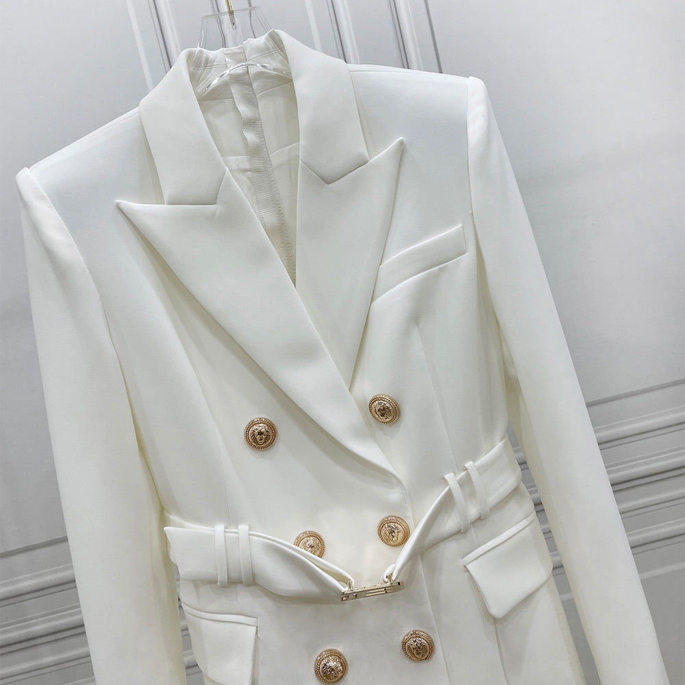 Quality Double Breasted Casual Solid Color Blazers