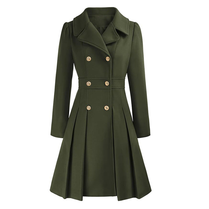 Women's Trench Lapel Double Breasted Pocket A- Coats