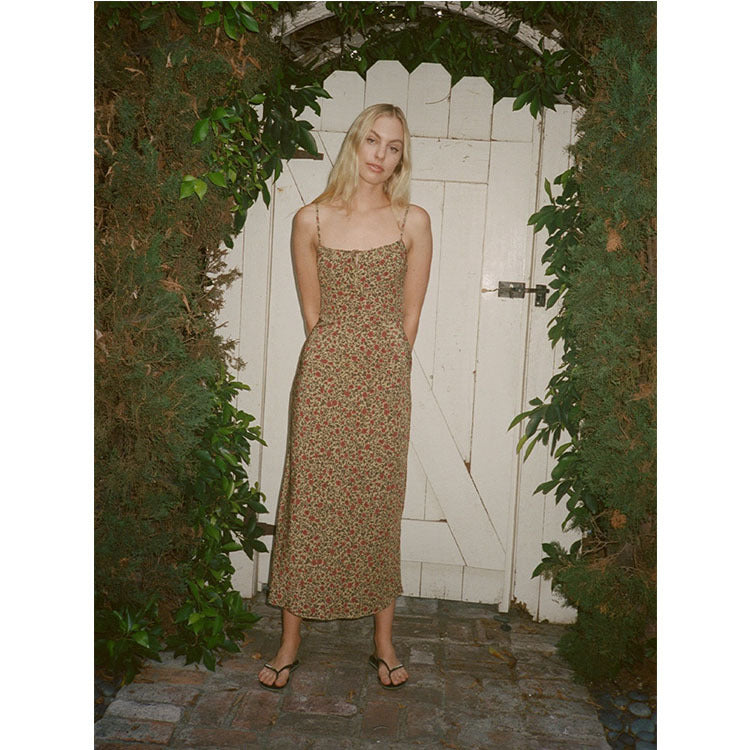 Women's Mulberry Silk Printing Slip Dress Summer Dresses
