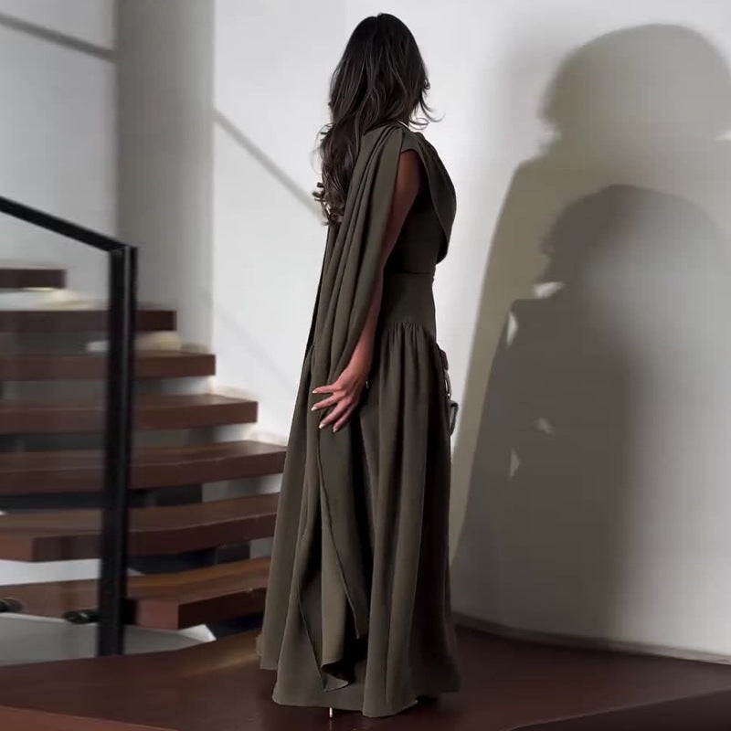 Women's Irregular Stitching Green Fashion Dress Dresses