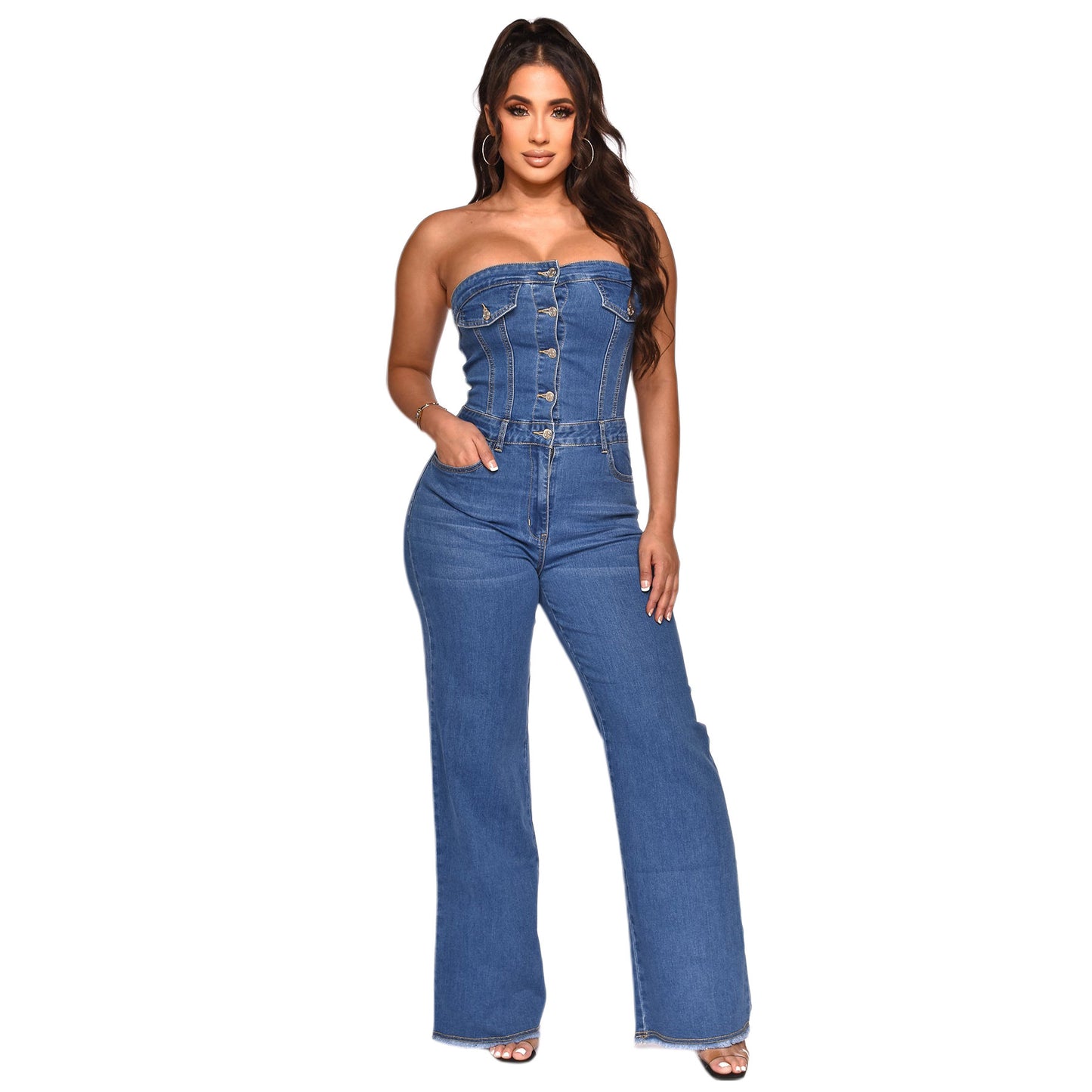 Women's Tube Slim Fit Slimming Slightly Flared Jumpsuits