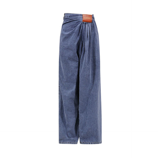 Women's Fashion Personality Summer Trendy Pleated Stitching Jeans