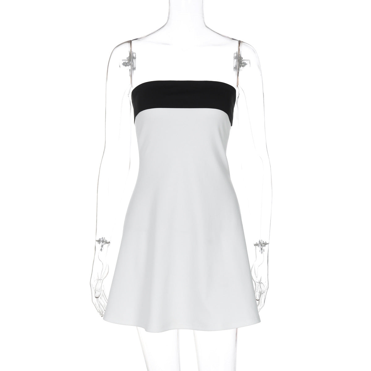 Women's Color Tube Off Collar Waist Slimming Dresses