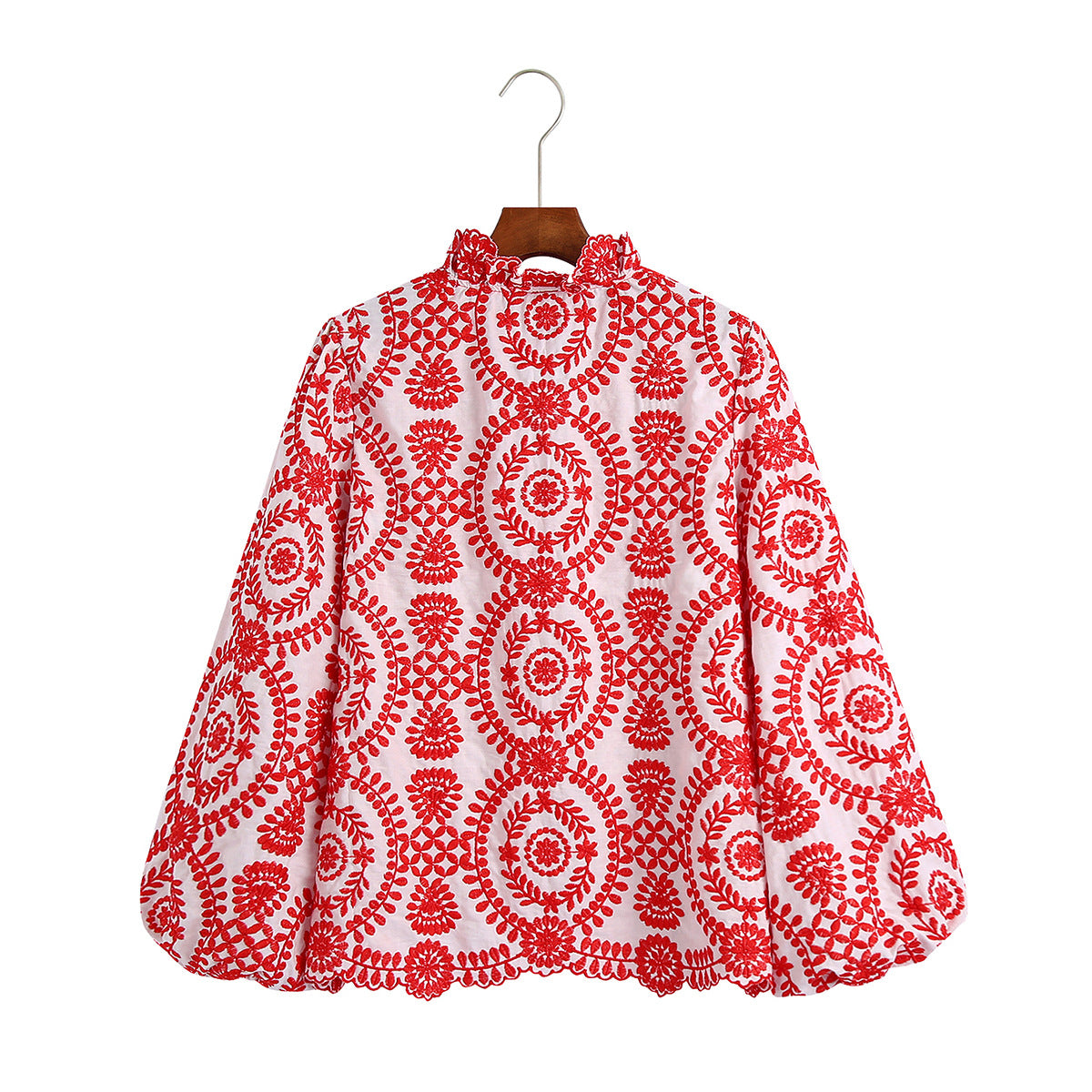 Women's Graceful Embroidered Shirt Long Sleeve Blouses