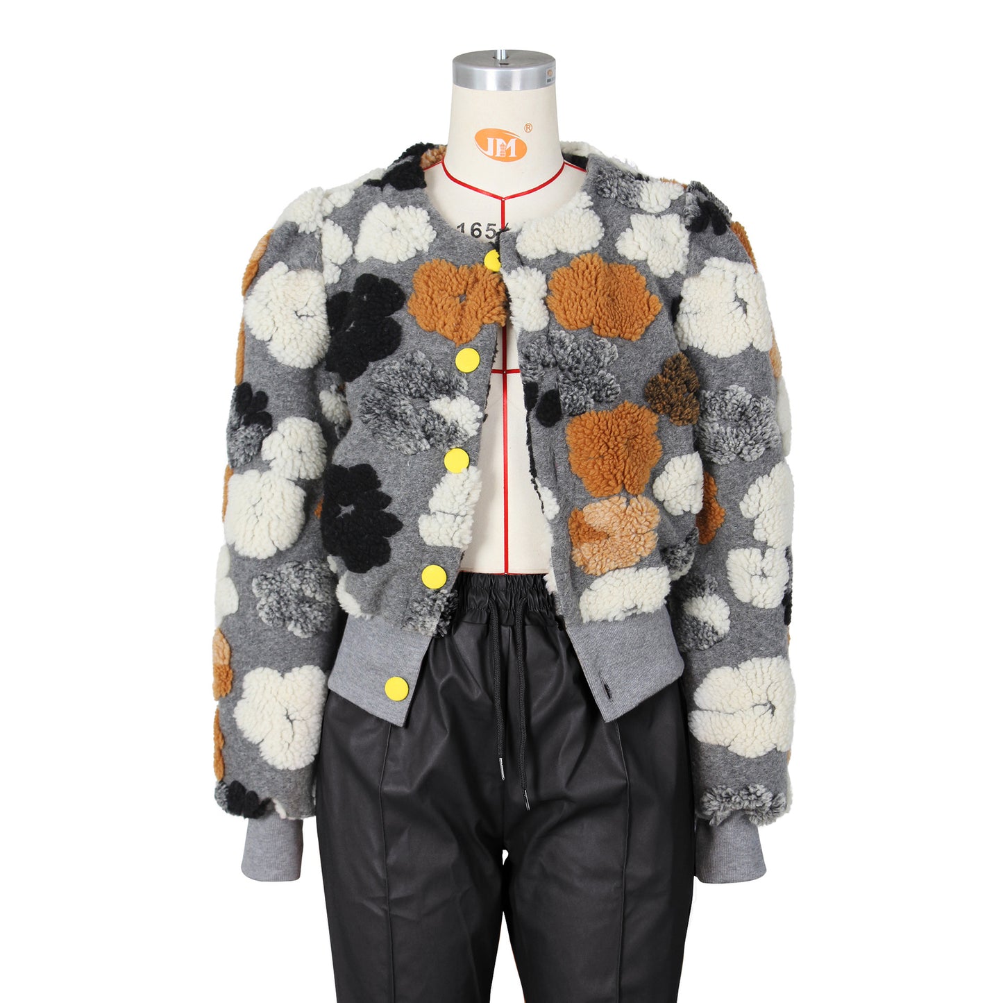 Retro Three-dimensional Flower Loose Temperament Single-breasted Cardigans