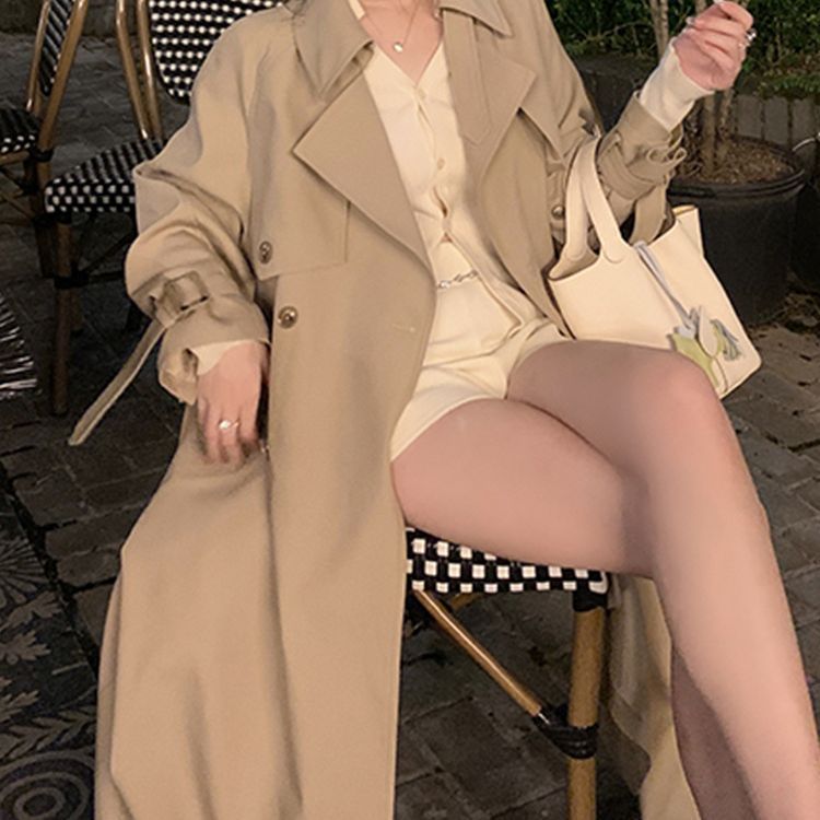Women's Trench Mid-length Korean Style British Drape Coats