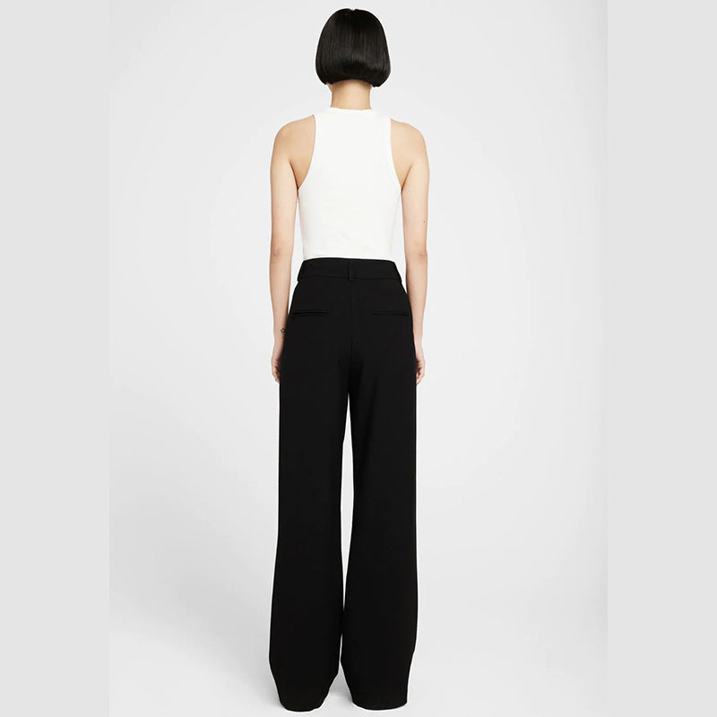 Women's American Niche Solid Color High Elasticity Thread Cloth Tops