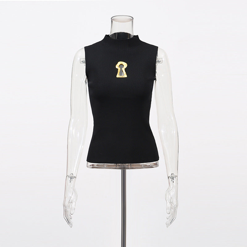 Autumn Fashion Design Sleeveless Simple Comfortable Tops