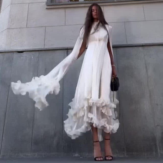 Women's French Ruffled Elegant Fashion Dress Dresses