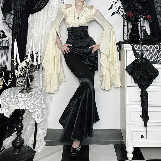 Dark Irregular High Waist Fishtail Gothic Skirts