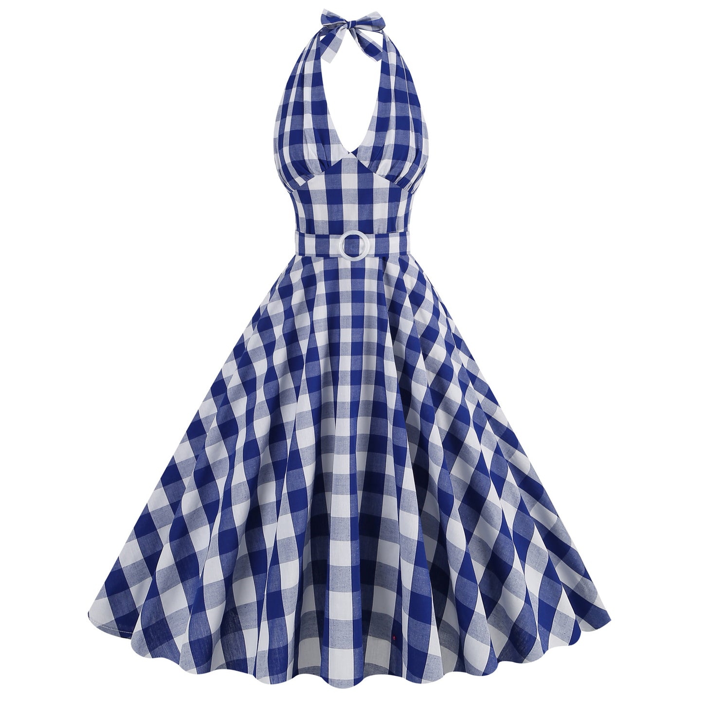 Monroe Sexy Deep V Plaid Cotton Dresses