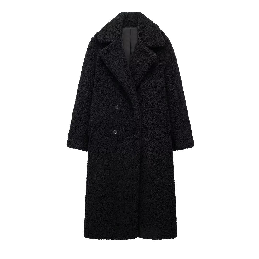 Women's Trendy French Ornament Fleece Overcoat Coats
