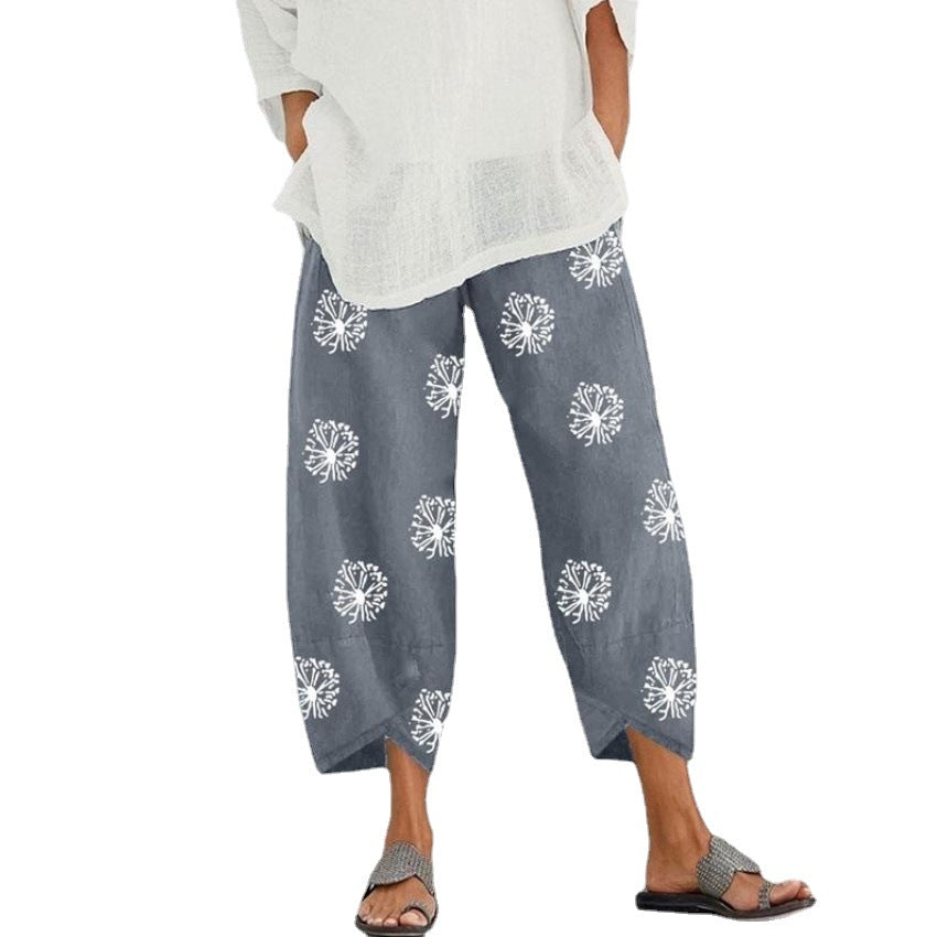 Women's Printed Fashion Loose Pockets Casual Pants