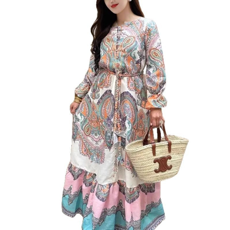 Women's Summer Holiday Fashion Ethnic Style Short-sleeved Dresses